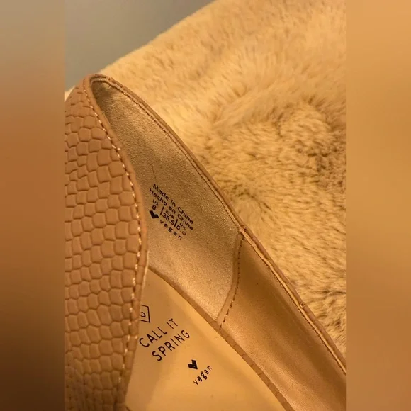 Call It Spring Beige Textured Heels - Picture 4 of 4